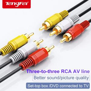 3 RCA - 3 RCA 컴포지트 AV 케이블 - TV/DVD/홈시어터용 남성-남성 오디오 비디오 케이블 (도매 가능)