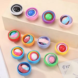 재미 있은 무한 플립 3D 공 자이로 스코프 Fidget 장난감 어린이를위한 십대 소년 소녀 성인 ADHD 자폐증 스트레스 손가락 자이로 스피너 완화
