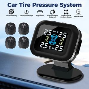 자동차 TPMS 디지털 자동 보안 경보 시스템 USB TPMS 외부 타이어 센서 미니 자동차 타이어 압력 모니터링 시스템 LCD 디스플레이