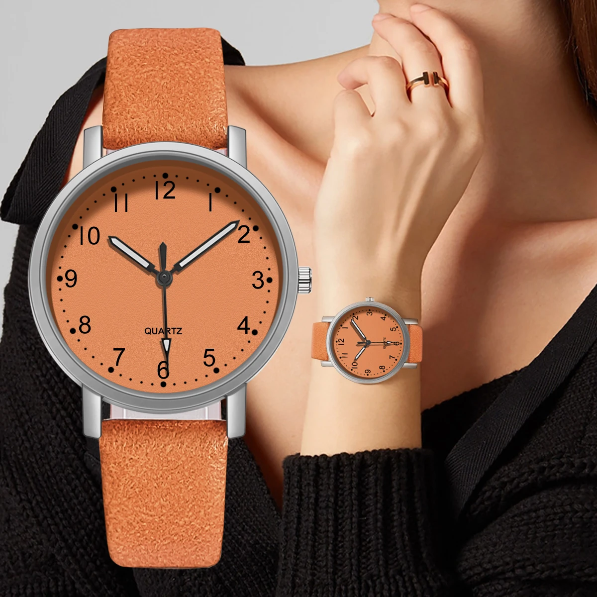 여성용 빈티지 시계 가죽 스트랩 손목 시계 쿼츠 시계 여성 시계 숙녀 시계 선물 Reloj Mujer relojes de mujer