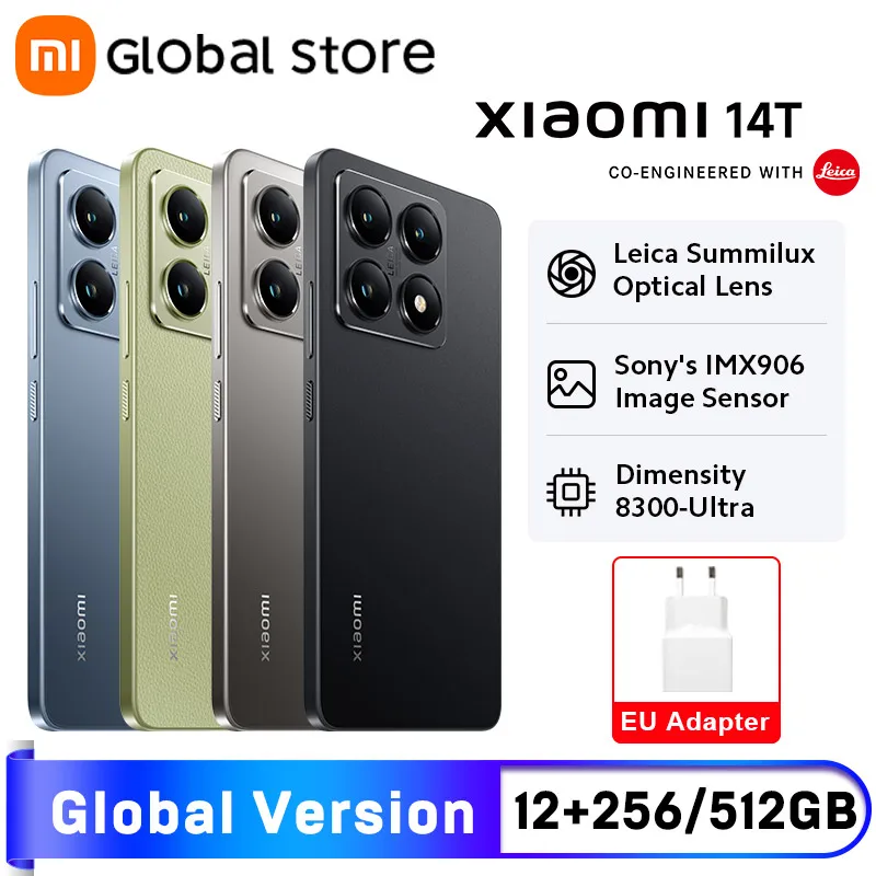 글로벌 버전 샤오미 14T 5G 스마트폰, MediaTek Dimensity 8300-Ultra CPU, 12GB RAM, 144Hz AI 디스플레이, 50MP, 67W HyperCharge NFC