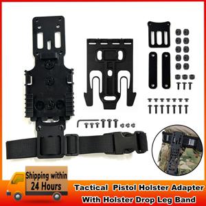 QLS 플랫폼 홀스터 드롭 다리 밴드 사냥 Airsoft Quick Pull Draw가있는 새로운 전술 금속 모듈 형 권총 홀스터 어댑터