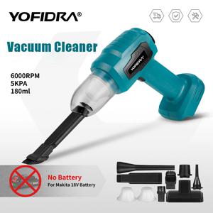 YOFIDRA 강력한 흡입 미니 전기 진공 청소기 21V 18V 배터리 용 7 개의 노즐이있는 무선 핸드 헬드 홈 클리너 송풍기