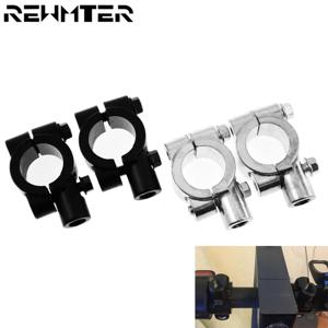 2PCS 블랙 실버 오토바이 핸들 바 미러 마운트 클램프 후면보기 미러 홀더 브래킷 22mm 10mm 8mm 10mm 25mm For Harley