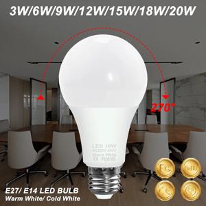 E27 전구 LED 스포트라이트 E14 램프 가정용 조명 220V Bombilla 샹들리에 전구 3W 6W 9W 12W 15W 18W 20W LED 테이블 Lampara