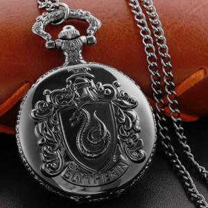 블랙 아카데미 뱀 배지 회중 시계 목걸이 빈티지 Steampunk 펜던트 체인 시계 패션 여성 선물 Xh3020