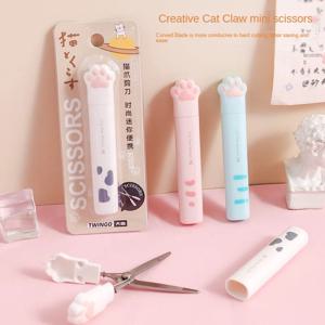 1Pc 귀여운 다기능 Kawaii 고양이 발톱 가위 크리 에이 티브 만화 휴대용 학생 안전 수동 미술 도구 키트 Office 편지지