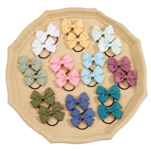 Grosgrain 리본 피그테일 헤어 보우, 탄성 헤어 타이, 헤어 밴드 홀더, 아기 여아 유아용 헤어 액세서리, 2 인치, 20 개, 40/50 개