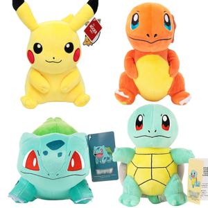 포켓몬 플러시 장난감 태그와 고품질 애니메이션 만화 피카추 Charmander Squirtle Bulbasaur 인형 인형 어린이를위한 선물 어린이