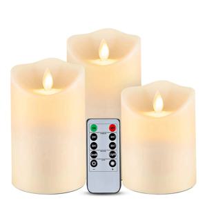 깜박이는 Flameless 양초 야외 실내 3 개/대 원격 제어 LED 양초 부활절 촛불 웨딩 장식 조명