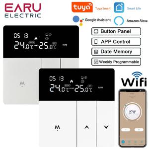 Tuya WiFi 스마트 온도 조절기 전기 바닥 난방 TRV 수성 가스 보일러 온도 Google 홈 Alexa 용 음성 리모컨