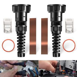 해양 네트워크 케이블 커넥터, 가민 해양 레이더 장치와 호환, RJ45 플러그 통과, 010-10603-00, 2 팩