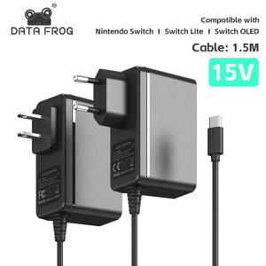 DATA FROG EU/US 플러그 AC 어댑터 충전기 Nintendo Switch OLED 여행용 홈 충전 유형 C Nintend Switch 용 USB 전원 공급 장치