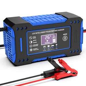 배터리 수리 LCD 디스플레이 6A 12V 지능형 자동차 배터리 충전기 자동차 및 오토바이 배터리 충전 장치 납산