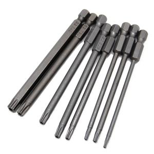 8pc 100mm S2 자기 육각 손잡이 스크루 드라이버 머리 중공 매화 꽃 구멍 손 전기 드릴 공압 도구 액세서리