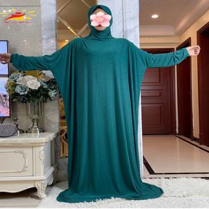 새로운 원피스 라마단 이슬람기도 Hijab 의류 여성 캐주얼 후드 Abaya 전체 커버 긴 소매 드레스 이슬람 두바이 겸손한 가운