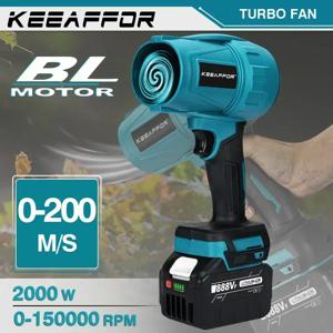 KeeAffor 브러시리스 2000W 200 메터/초 제트 팬 전기 터보 송풍기 폭력적인 먼지 날리는 자동차 건조기 Makita 18V 배터리 용 전동 공구