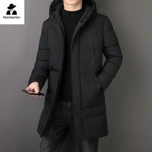 남성용 M-8XL 재킷, 두껍고 따뜻한 롱 코트, 캐주얼 슬림핏 후드 파카, 겨울 단색 면 패딩 재킷, 브랜드 의류