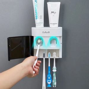 벽 마운트 자동 치약 압착기 치약 디스펜서 자기 칫솔 홀더 치약 랙 욕실 액세서리