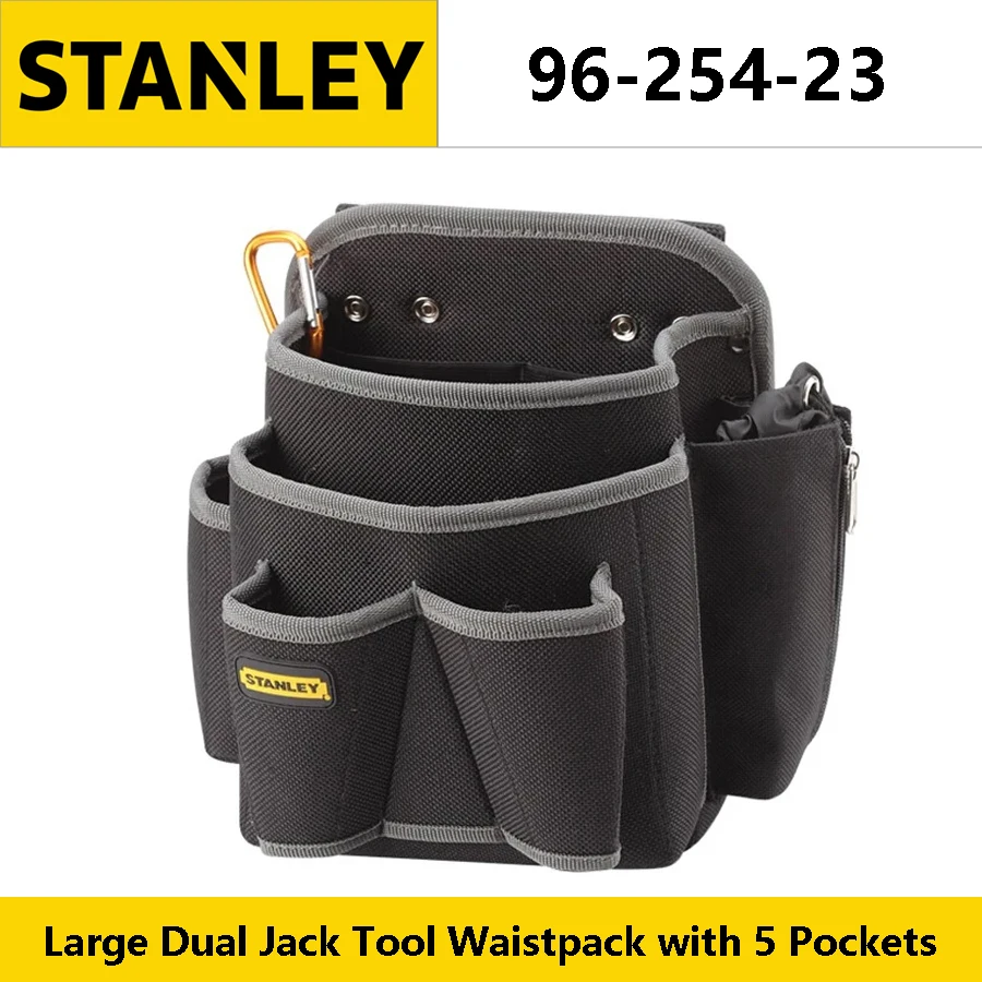 STANLEY 96-254-23 5개의 포켓이 있는 대형 도구 주머니 듀얼 잭 도구 허리 팩 도구용 벨트 루프가 있는 전기 도구 주머니 홀더