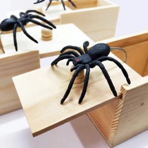 나무 거미 장난 상자 재미 있은 장난감 깜짝 거미 겁 장난 상자 농담 장난 트릭 장난감 성인 어린이 할로윈 만우절 선물
