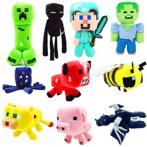 크리퍼 플러시 장난감 인형 스티브 좀비 박쥐 오징어 Mooshroom Enderman Ocelot 돼지 아기 양 거미 Minecrafte 아이 생일 선물 장난감