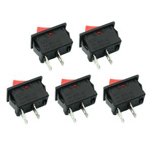 온-오프 KCD11 2 핀 2P 블랙 자동차 로커 스위치, AC 단추 KCD1-11, 10x15, 10x15, KCD117, 3A, 250V, 6A, 125V, 5 개