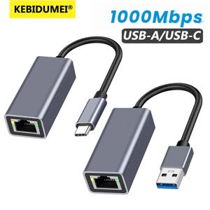 USB 유형 C 이더넷 어댑터 PC 용 100/1000Mbps USB 3.0 RJ45 유선 네트워크 카드 Windows XP 7 8 10 Android USB Lan 인터넷 케이블