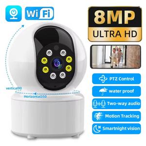 8MP 스마트 WiFi IP 카메라 실내 홈 보안 베이비 모니터 PTZ 카메라 자동 추적 비디오 양방향 오디오 감시 카메라