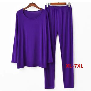 여름 잠옷 여성 2025 플러스 사이즈 모달 코튼 잠옷 파자마 세트 속옷 정장 가을 Pijama Mujer 3XL-7XL 45 ~ 110 KG