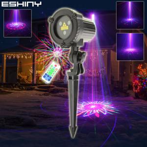 ESHINY RG/RGB 레이저 정원 풍경 조명, 움직이는 별/60/96 패턴 프로젝터, 야외 IP65, 원격 벽, 나무, 야간 램프, Z2N7
