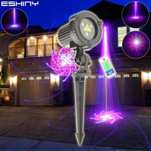 ESHINY-RGB 레이저 풍경 이동 96 패턴 프로젝터 조명, 야외 IP65 공원 파티 벽 나무 집 정원 램프 B209N7