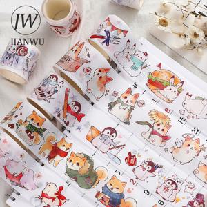 JIANWU 200cm 귀여운 작은 동물 저널 장식 Washi 테이프 Kawaii 편지지 콜라주 소재 DIY Scrapbooking 마스킹 테이프