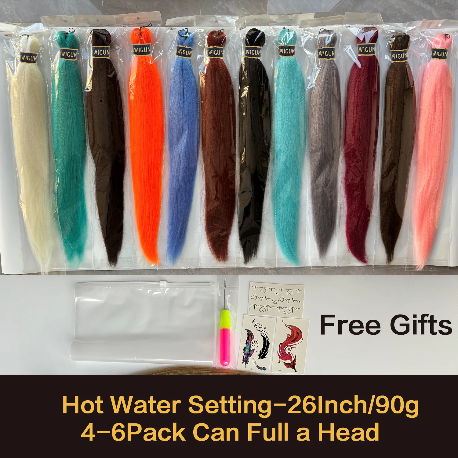 Wigundle 26 인치 90g Pre Stretched Jumbo Braiding Hair Box 트위스트 브레이드 여성용 도매 Xpression 합성 헤어 익스텐션
