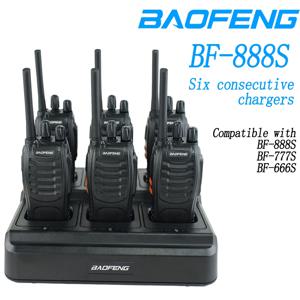 Baofeng 888s 6 팩 풀 세트, 6방향 충전기 uhf 2방향 라디오 휴대용 baofeng 워키토키 BF-666S 777S 워키토키 Ac