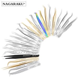 NAGARAKU 속눈썹 연장 핀셋 메이크업 스테인레스 스틸 속눈썹 3D 정확한 클립