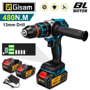 18V 13mm 480NM 브러시리스 전기 충격 드릴 무선 드릴 전기 스크루 드라이버 Makita 18V 배터리 용 DIY 드라이버 전동 공구