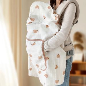 아기 곰 Swaddle 랩 여름 Windproof 다기능 아기 Blanekt 부드러운 목화 Cloark 케이프 후드 목욕 타올 유모차 담요