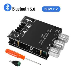 ZK-502MT 2.0 스테레오 블루투스 오디오 디지털 HIFI 증폭기 보드 모듈 50W * 2 고음 및 저음 조정