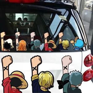 원피스 애니메이션 자동차 스티커, 만화 루피 조 바솔로 뒷창 스크래치 스티커, 반사 방수 스티커