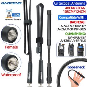 ABBREE CS 전술 안테나 SMA-암 듀얼 밴드 VHF UHF 144/430Mhz 접이식 워키토키 Baofeng UV-21 UV-5R QuanSheng K5