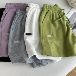 여성용 편안한 루즈한 와이드 레그 드로스트링 A 팬츠 슬림 허리 슬림핏 캐주얼 홈 다용도 스포츠 반바지