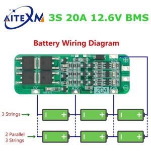리튬 이온 배터리 18650 충전기 PCB BMS 보호 보드, 12.6V 셀, 59x20x3.4mm 모듈, 3S 20A