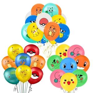 만화 포켓몬 피카추 라텍스 풍선 세트 피카추 Squirtle Charmander 모델 풍선 장난감 어린이 생일 파티 공급 장식
