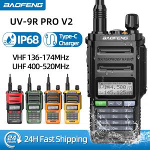 Baofeng UV 9R Pro V2 IP68 방수 워키 토키 트라이 파워 Type-C 충전기 듀얼 밴드 트랜시버 햄 양방향 라디오 해양 라디오