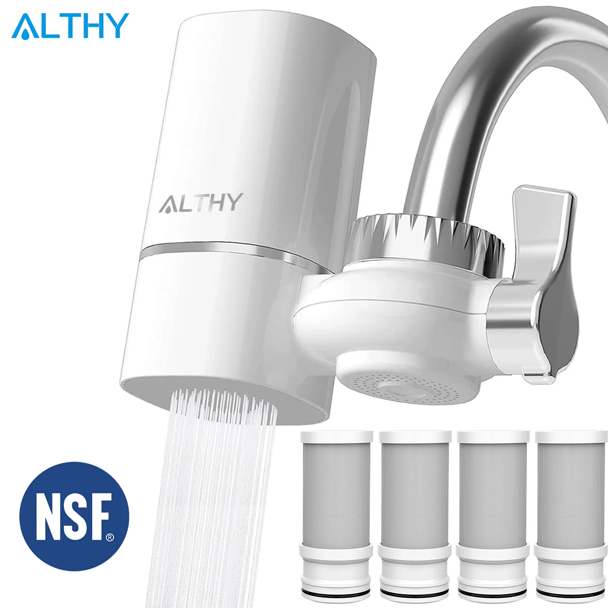 ALTHY 수돗물 정수기 정수기 시스템, 납, 염소 및 불쾌한 맛 감소 NSF 인증 320갤런 주방