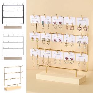 1pc 패션 3 계층 15 후크 귀걸이 디스플레이 스탠드 목걸이 팔찌 펜던트 귀걸이 쥬얼리 스토리지 랙 카운터 쇼케이스 소품