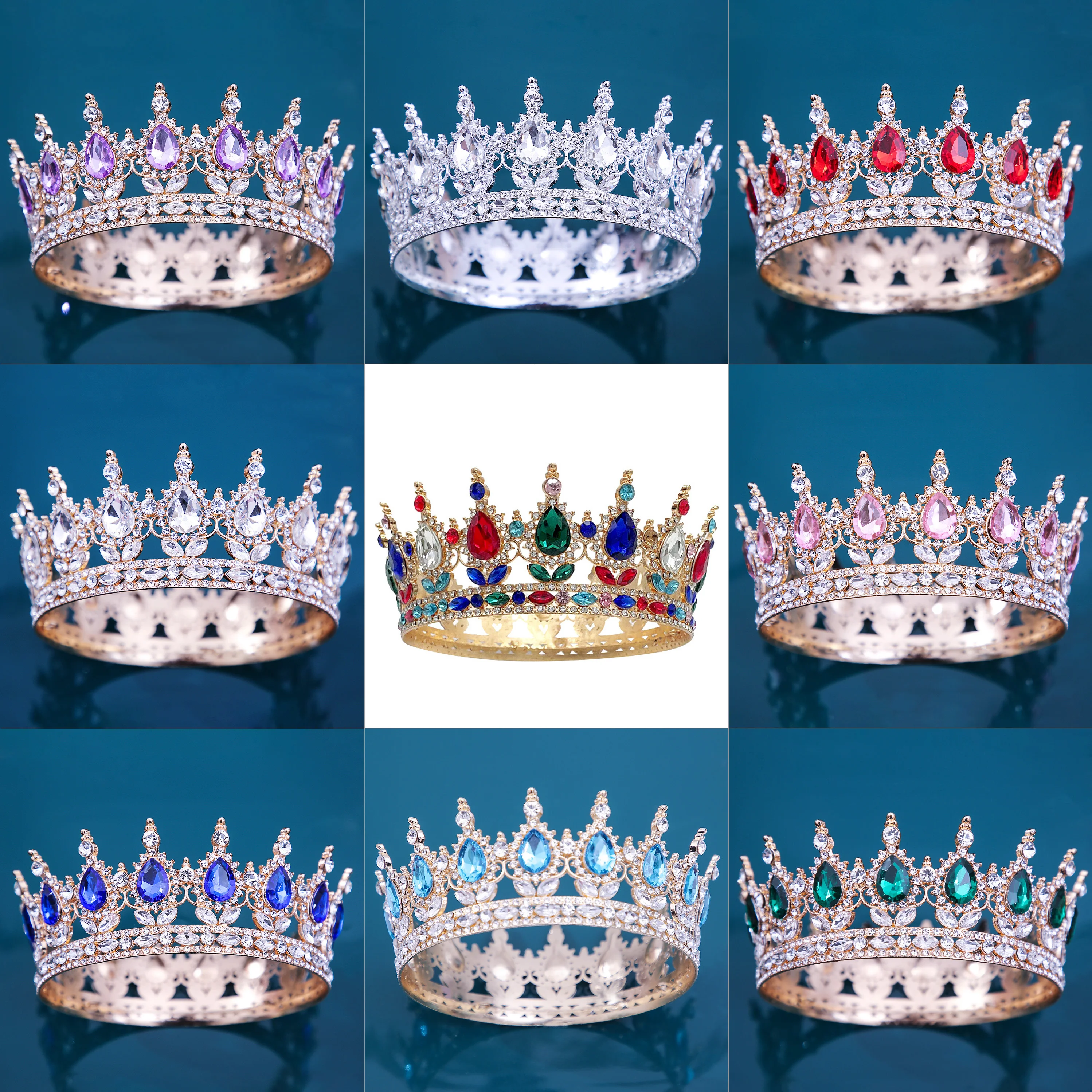바로크 크리스탈 티아라와 크라운 라인 석 댄스 파티 Diadem 머리띠 크라운 신부 웨딩 헤어 액세서리 쥬얼리 크라운 티아라 선물