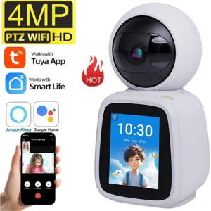 4MP WIFI 카메라 PTZ 실내 TUYA 양방향 음성 및 화상 통화 화면 2MP 모바일 감지 보안 감시 카메라 TUYA