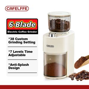Cafelffe 정전기 방지 커피 그라인더 38 가지 갈기 설정이있는 조정 가능한 버 밀 에스프레소, 220V 용 전기 커피 콩 그라인더